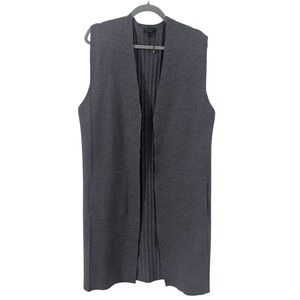 rag & bone Gray Wool Blend Sweater Vest/Sleeveless Open Cardigan w/ Pockets